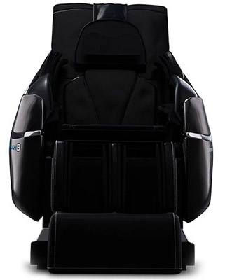 Medical Breakthrough 8 Massage Chair with black PU upholstery, black base, silver highlights and brand name on the sides