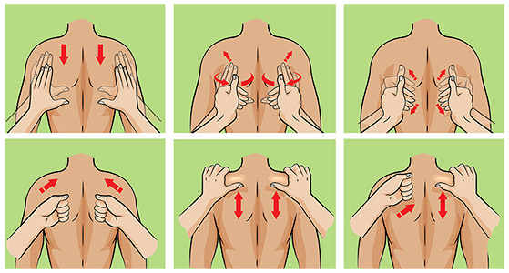 An illustration of the Medical Breakthrough 8's massage techniques and the difference between each one