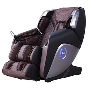 Titan Elite 3D with dark brown PU upholstery, black base, and black and silver exterior