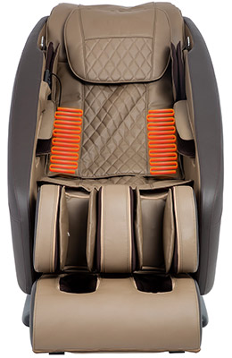 Titan Pro Commander Massage Chair brown variant with a pair of heating coils in the lumbar area
