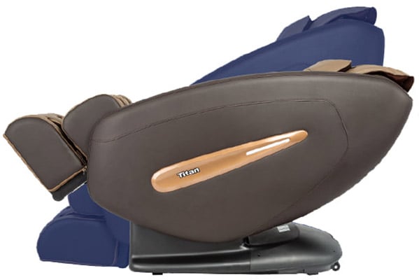 Osaki Titan Pro Commander brown variant and in zero gravity recline with the leg ports slightly elevated