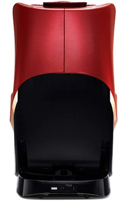 Bodyfriend Hug Chair 2.0 Iron Man variant with red and black synthetic leather upholstery and black base