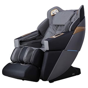Ador 3D Allure Massage Chair with charcoal gray faux leather upholstery, black and gray exterior, and bronze highlights