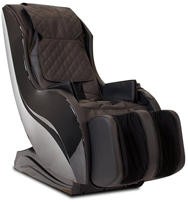 Kahuna HM 5020 Massage Chair with dark brown PU upholstery, glossy brown exterior, and glossy brown base