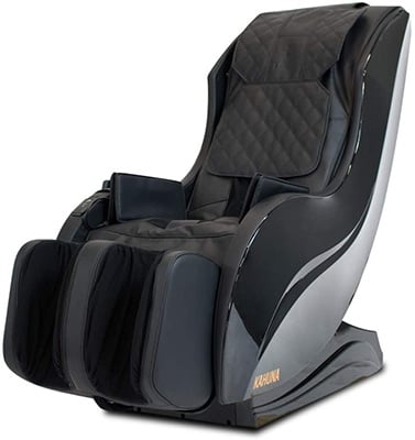 Kahuna HM 5000 Massage Chair with black PU upholstery, glossy black exterior, and black base