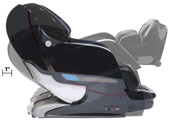 Kyota Yosei M868 black variant in zero gravity recline and the required clearance from the wall