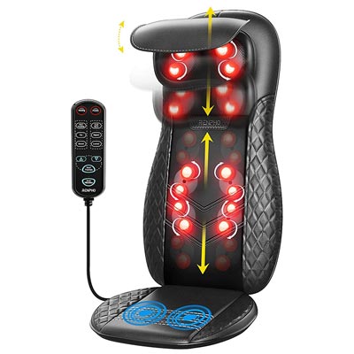 Renpho Back Massager With Remote demonstrating heat function
