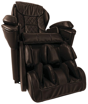 Panasonic MAJ7 Massage Chair with brown PU upholstery and brown hard shell exterior