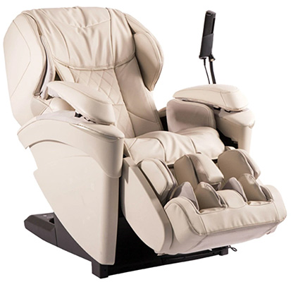 Panasonic Massage Chair MAJ7 with beige PU upholstery, beige exterior, black base, and a wired remote