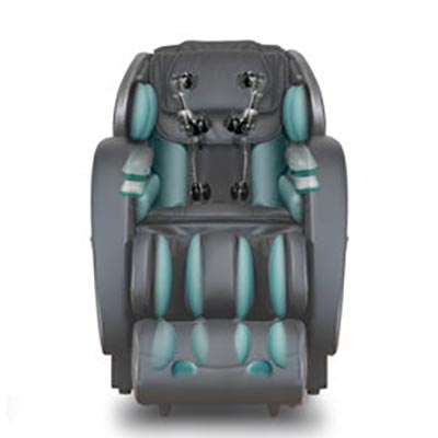 Ion Massage Chair and an illustration of the massage rollers and airbags at the shoulders, arms, lower back, calves, and feet
