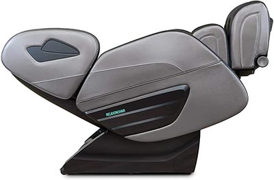 Relaxonchair Ion 3D Chair in zero gravity recline with the legs elevated slightly above the heart