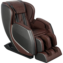 Kyota E330 Kofuko with brown PU upholstery, black exterior, and silver highlights on the sides