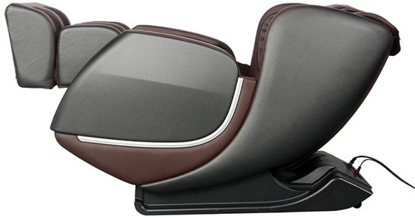 Kyota E330 Kofuko massage chair in zero gravity recline with the leg ports elevated slightly above the heart
