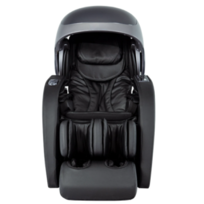 Osaki 4D Escape Massage Chair with black PU upholstery and black & gray hard shell exterior