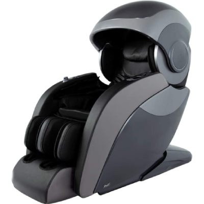 Osaki Escape Massage Chair with black PU upholstery, black base, and black & gray hard shell exterior
