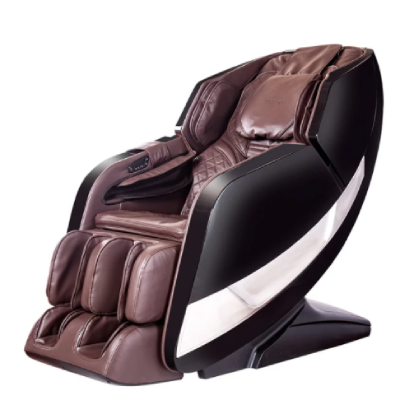 Titan Pro Omega with brown faux leather upholstery and black hard shell exterior