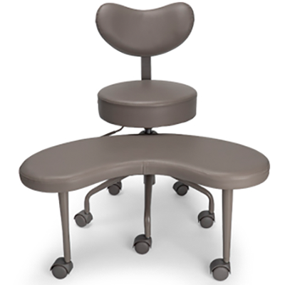 Pipersong chair and ottoman with dark gray PU upholstery, gray frame and base, and casters