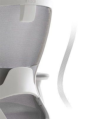 SIDIZ T50 office chair with gray mesh and S-curve design for the seatback