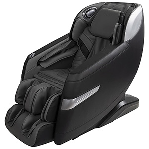 Titan Quantum Massage Chair with black PU upholstery, black exterior, and silver highlights