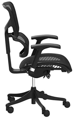 X-Chair with black mesh two-piece seatback, black frame, and black mesh seat