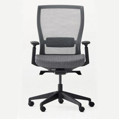 Ergochair Core cool gray variant with breathable mesh back, thick seat cushion, and black frame