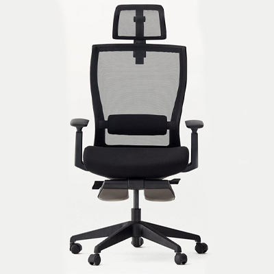 Ergochair Recline all black with mesh back, leg rest, adjustable armrests and headrest