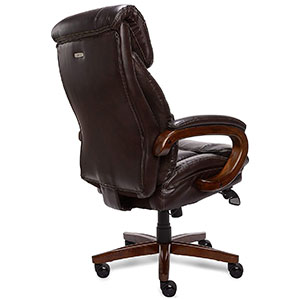La-Z-Boy Trafford dark brown bonded leather upholstery and thick cushion for the seat and seatback