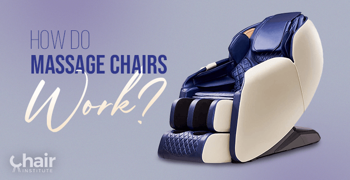 Blue and white massage chair