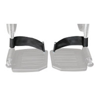 A pair of black heel straps for the aluminum foot plates of Drive Bariatric Sentra