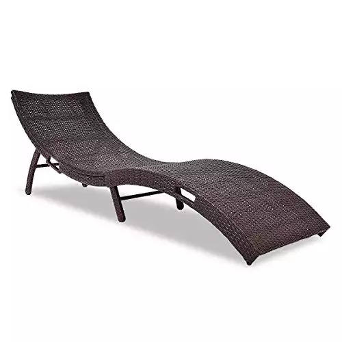 Tangkula Rattan Outdoor Lounger