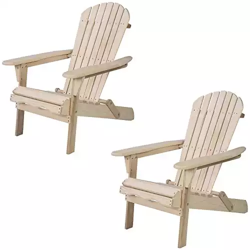 WALCUT Foldable Adirondack Wood Chair