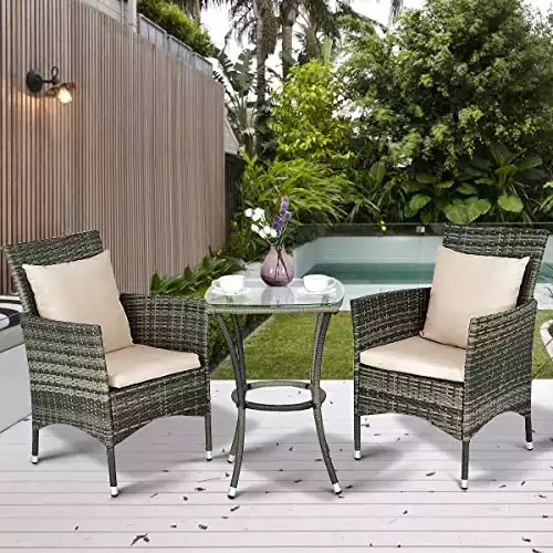 Tangkula 3 Piece Rattan Patio Set Review Ratings 2023