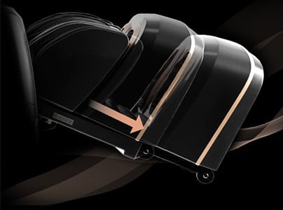 Osaki 4D Pro Maestro black variant's extendable footrest
