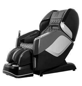 Osaki Pro Maestro Massage Chair with black PU upholstery, black hard shell exterior, & silver highlights