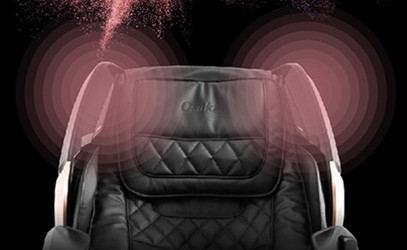 An illustration of the Osaki Os Pro Maestro 4D Massage Chair's Bluetooth speakers on both sides of the headrest