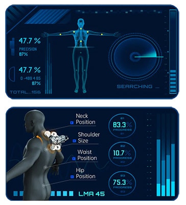 An illustration of the target points of the PS 6500 Massage Chair's body scanning technology