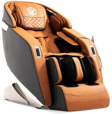 Right side of Massage Chair Dr-XR 923 in black with brown interior