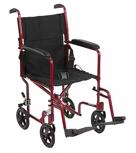 Drive Medical Deluxe Lightweight Aluminum Transport Wheelchair