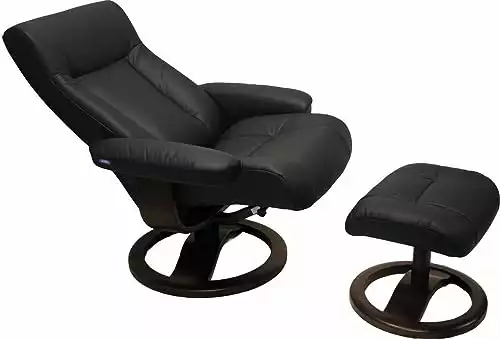 ScanSit 110 Leather Recliner and Ottoman