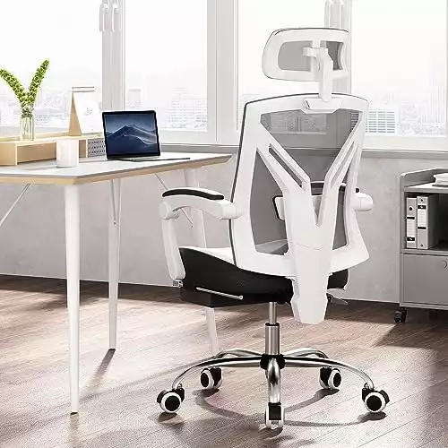 High-Backed Office Chair with Footrest