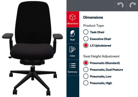 Ordering Variations Option of Haworth Zody Task Chair