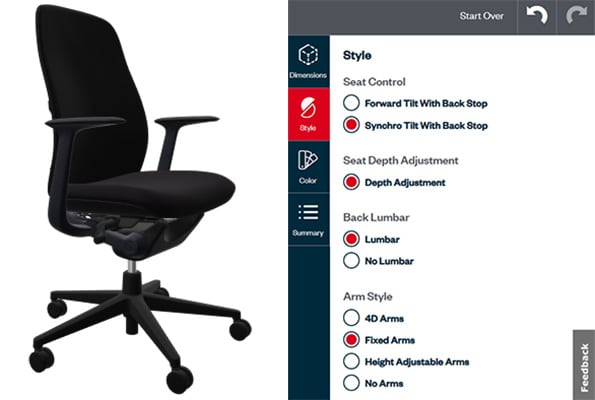 Ordering Style Section of Zody Classic Office Chair