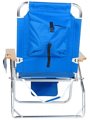 Big Jumbo Heavy Duty Beach Chair, Best High Weight Capacity Beach Chairs, Back View and Storage